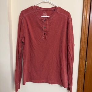 J. Crew Men's Long Sleeve Henley - Brick Red